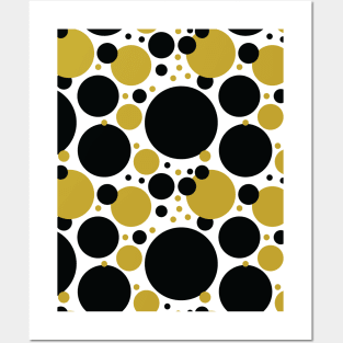 Black and Gold Circles Seamless Pattern 047#001 Posters and Art